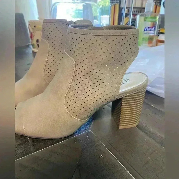 Ana Peep Toe Ankle Booties Boots - Picture 1 of 11